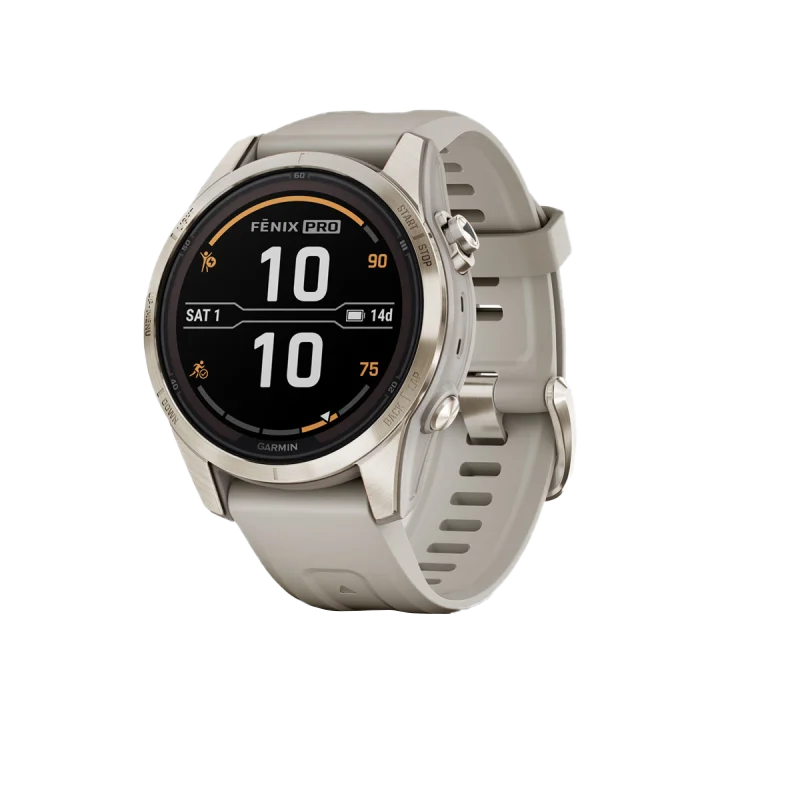 Garmin Fenix 7S Pro Sapphire Solar, Soft Gold with Light Sand Band (010-02776-14)