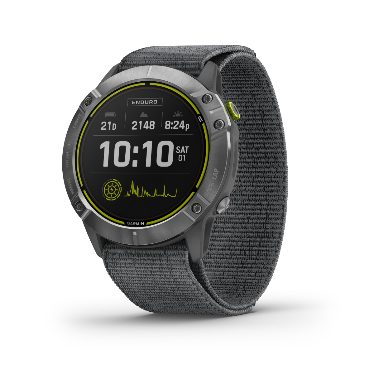 Garmin Enduro, Steel with Gray UltraFit Nylon Strap, Ultraperformance GPS Smartwatch (Garmin Certified Refurbished)