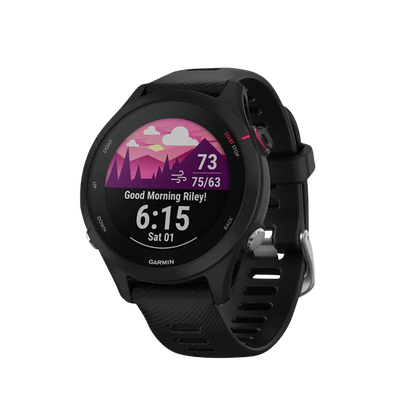 Garmin Forerunner 255S Music, Black/Red, GPS Running Smartwatch (Garmin Certified Refurbished)
