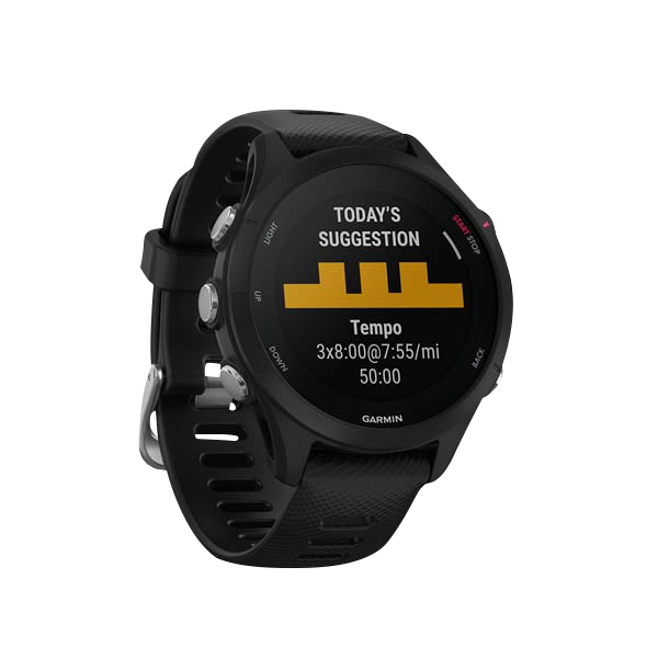 Garmin Forerunner 255S Music, Black/Red, GPS Running Smartwatch (Garmin Certified Refurbished)