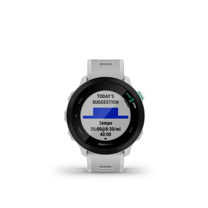 Garmin Forerunner 55, White, GPS Fitness Smartwatch (Garmin Certified Refurbished)