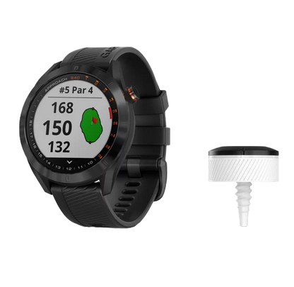 Garmin Approach S40 Bundle, Golf GPS Smartwatch & Rangefinder with CT10 Sensors (010-02140-03)