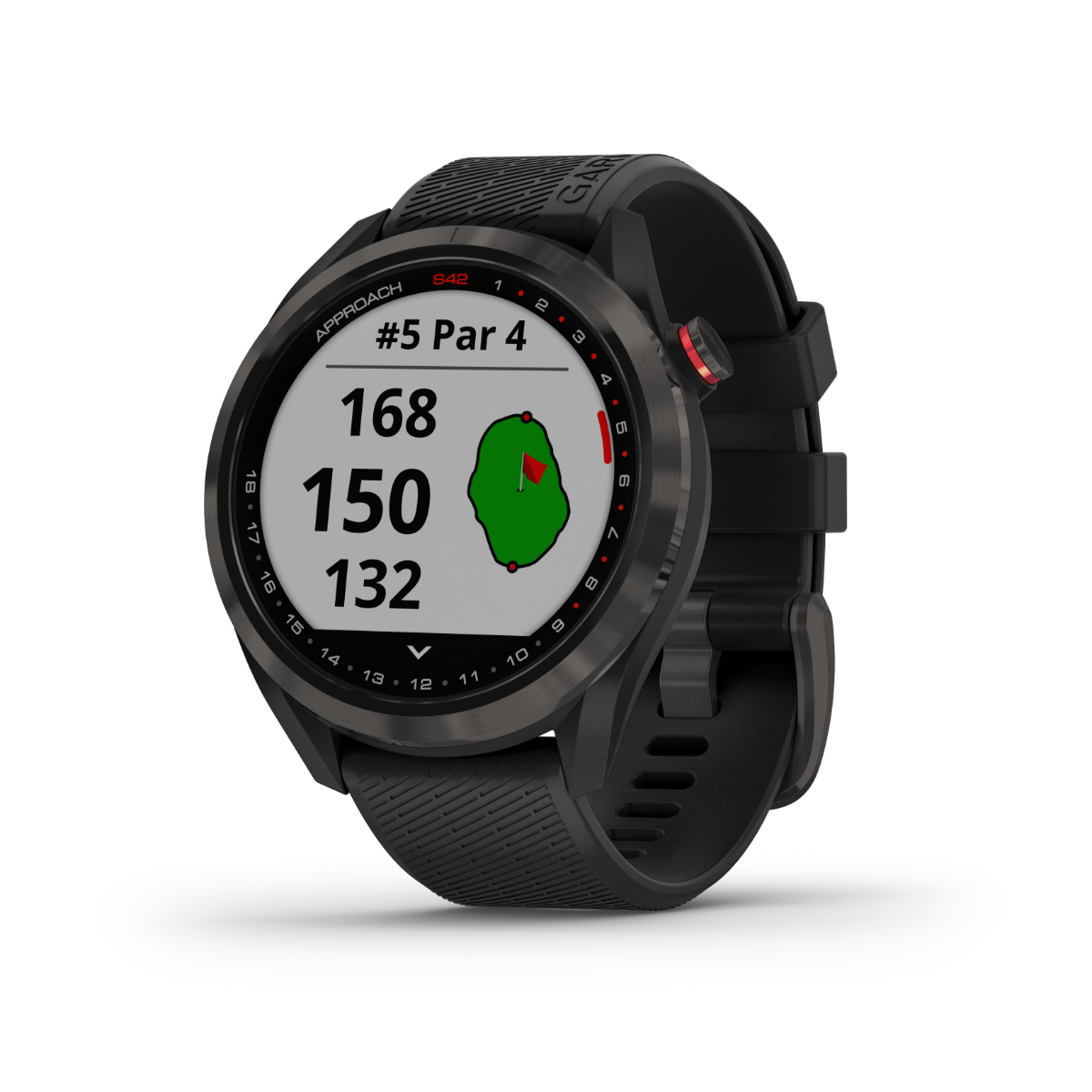 Garmin Approach S42, Black, Golf GPS Smartwatch & Rangefinder (Garmin Certified Refurbished)