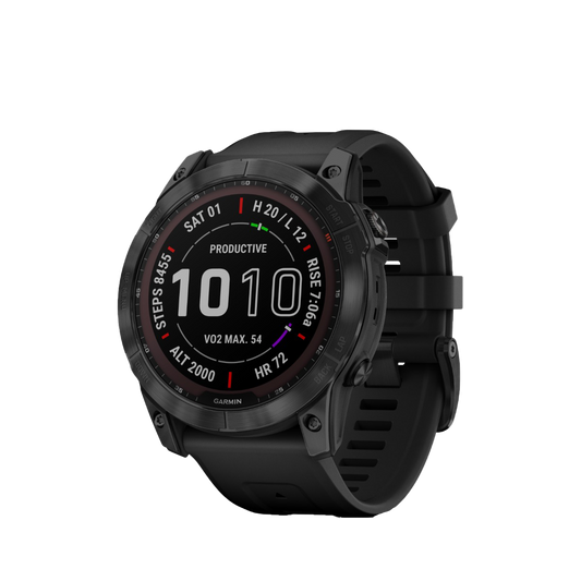 Garmin Fenix 7x Sapphire Solar - Black DLC Titanium with Black Band (010-02541-22) by Garmin
