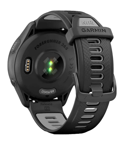 Garmin Forerunner 265, Black Bezel/Case with Black/Powder Gray Band, Fitness GPS Smartwatch for Runners (010-02810-00)