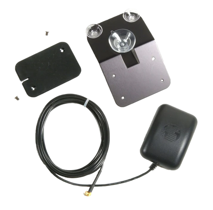 Garmin GA 27C remote GPS antenna kit, black, low-profile with mounting plate and coax cable.