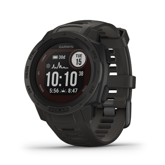 Garmin Instinct Solar, Graphite, Rugged GPS Smartwatch (Garmin Certified Refurbished) by Garmin