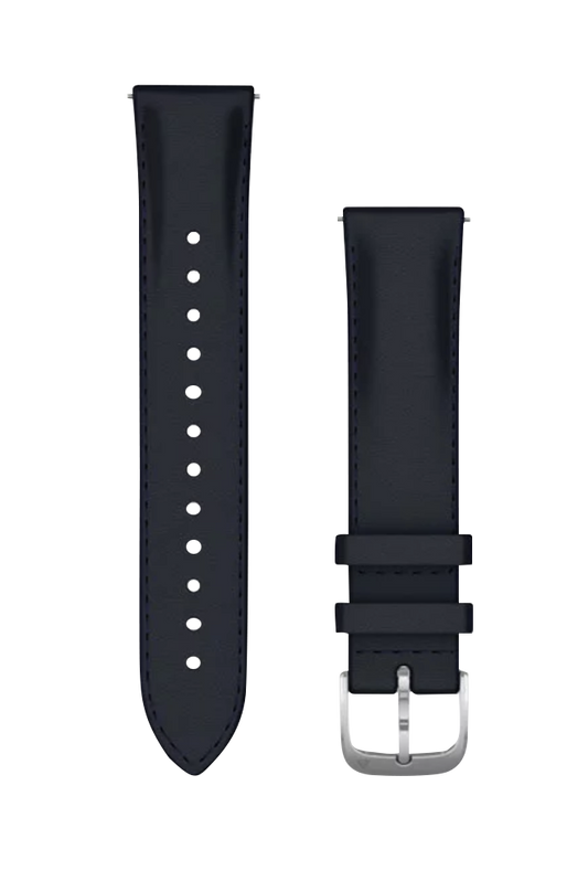 Garmin Quick Release Bands (20 mm) Navy Italian Leather w/ Silver Hardware (010-12924-20) by Garmin