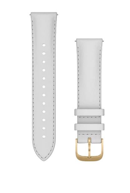 Garmin Quick Release Bands (20 mm) White Italian Leather w/ 24K Gold PVD (010-12924-28)