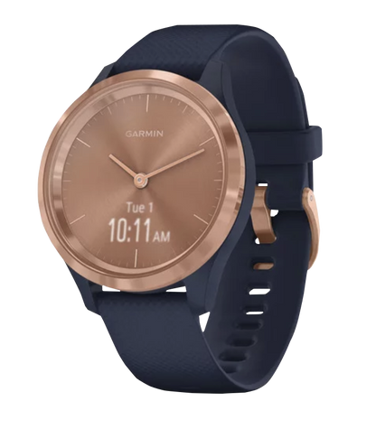 Garmin Vívomove - 3S Rose Gold Stainless Steel Bezel with Navy Silicone Band (010-02238-03)