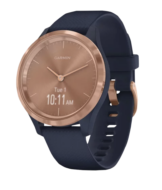Garmin Vívomove - 3S Rose Gold Stainless Steel Bezel with Navy Silicone Band (010-02238-03) by Garmin