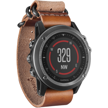 Garmin Fenix 3 Sapphire, Gray w/ Leather Strap GPS Smartwatch (Garmin Certified Refurbished)