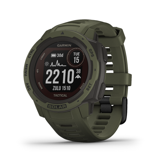 Garmin Instinct Solar Tactical Edition, Moss, Rugged GPS Smartwatch (Garmin Certified Refurbished) by Garmin