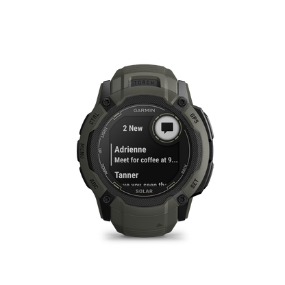 Garmin Instinct 2X Solar, Moss, Rugged GPS Smartwatch with Multi-Band GNSS, Built-in Flashlight, 24/7 Health Monitoring, and Unlimited Solar Battery Life (010-02805-15)
