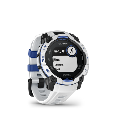 Garmin Instinct 3 smartwatch, 45mm, white case with bolt-blue band
