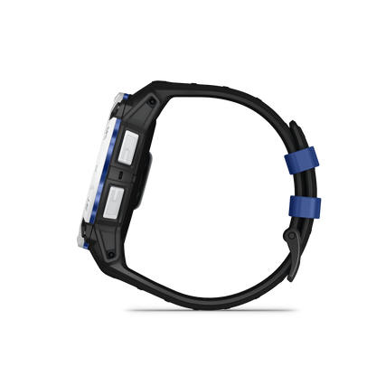 Garmin Instinct 3 Solar, (50mm) Whitestone with Black/Bolt Blue Band (010-02935-03)