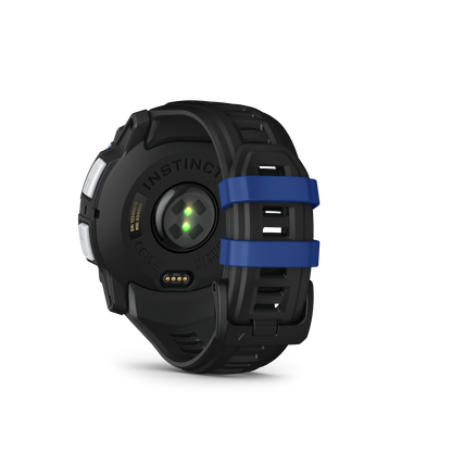 Garmin Instinct 3 Solar, (50mm) Whitestone with Black/Bolt Blue Band (010-02935-03)