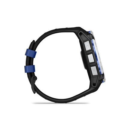Garmin Instinct 3 Solar, (50mm) Whitestone with Black/Bolt Blue Band (010-02935-03)