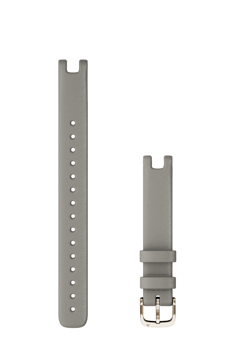 Garmin Lily Bands (14 mm) Braloba Gray Leather with Cream Gold Hardware Large (010-13068-A8)