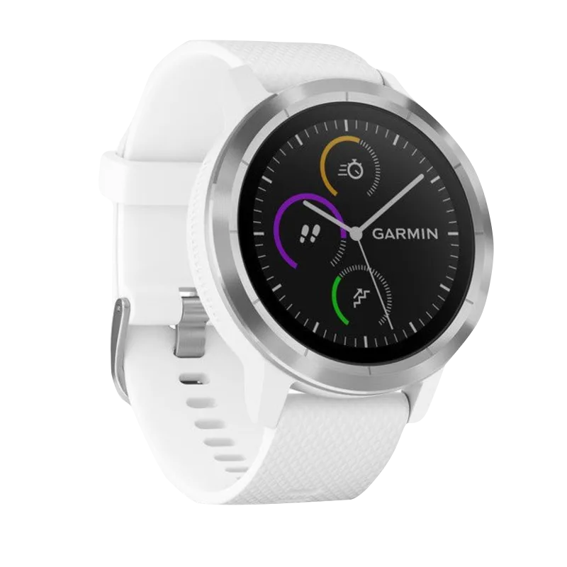 Garmin Vivoactive 3, White with Stainless Steel (Garmin Certified Refurbished)