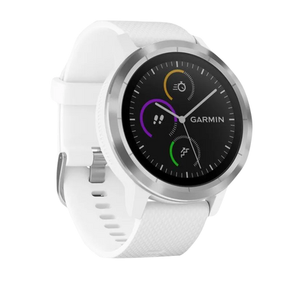 Garmin Vivoactive 3, White with Stainless Steel (Garmin Certified Refurbished)
