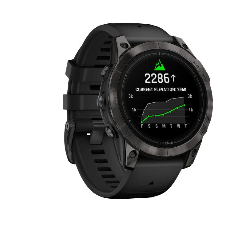 Garmin Epix Pro (Gen 2), 47 mm Edición Zafiro, titanio DLC gris carbono con correa negra (010-02803-10)