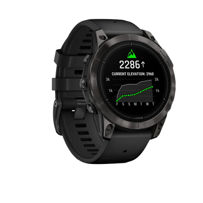 Garmin Epix Pro (Gen 2), 47 mm Edición Zafiro, titanio DLC gris carbono con correa negra (010-02803-10)