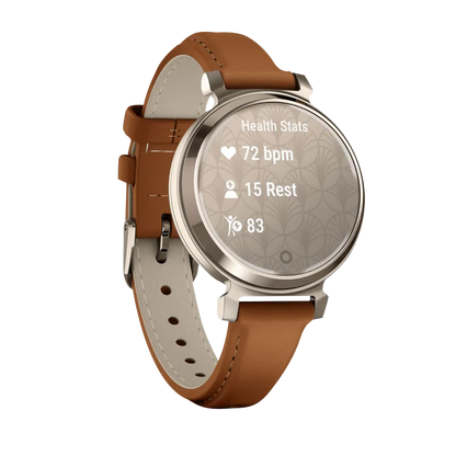 Garmin Lily 2 Classic, Cream Gold with Tan Leather Band (010-02839-02)