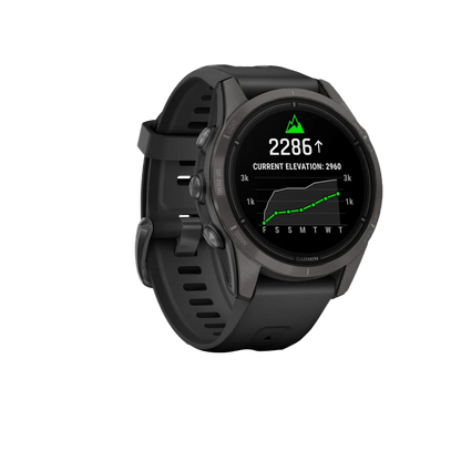Garmin Epix Pro (Gen 2), edición zafiro de 42 mm, titanio DLC gris carbono con correa negra (010-02802-14)