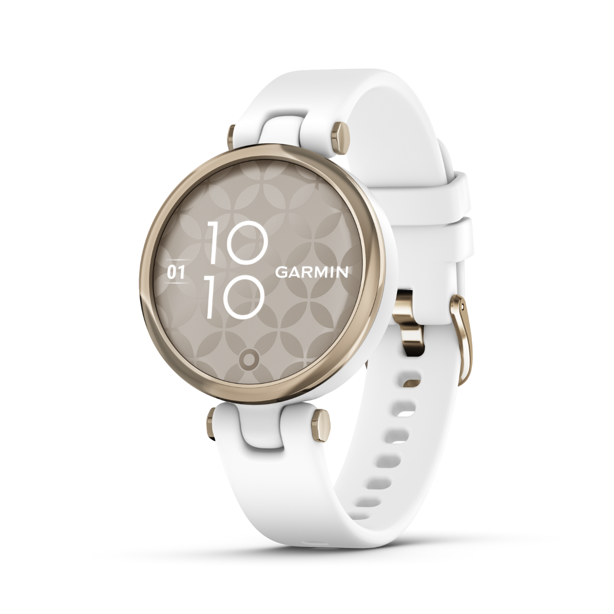 Garmin Lily Sport Edition, Cream Gold Bezel with White Case and Silicone Band (010-02384-00)