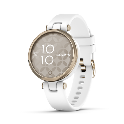 Garmin Lily Sport Edition, Cream Gold Bezel with White Case and Silicone Band (010-02384-00)