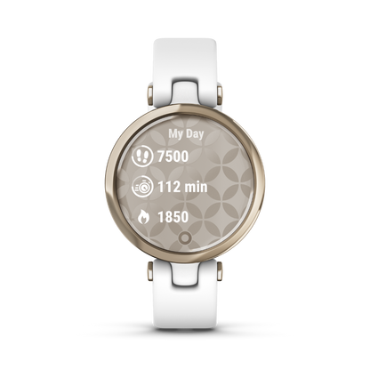 Garmin Lily Sport Edition, Cream Gold Bezel with White Case and Silicone Band (010-02384-00)