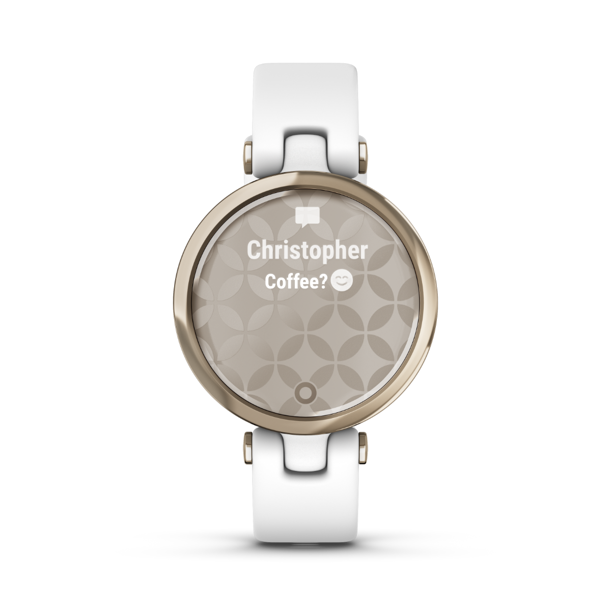 Garmin Lily Sport Edition, Cream Gold Bezel with White Case and Silicone Band (010-02384-00)
