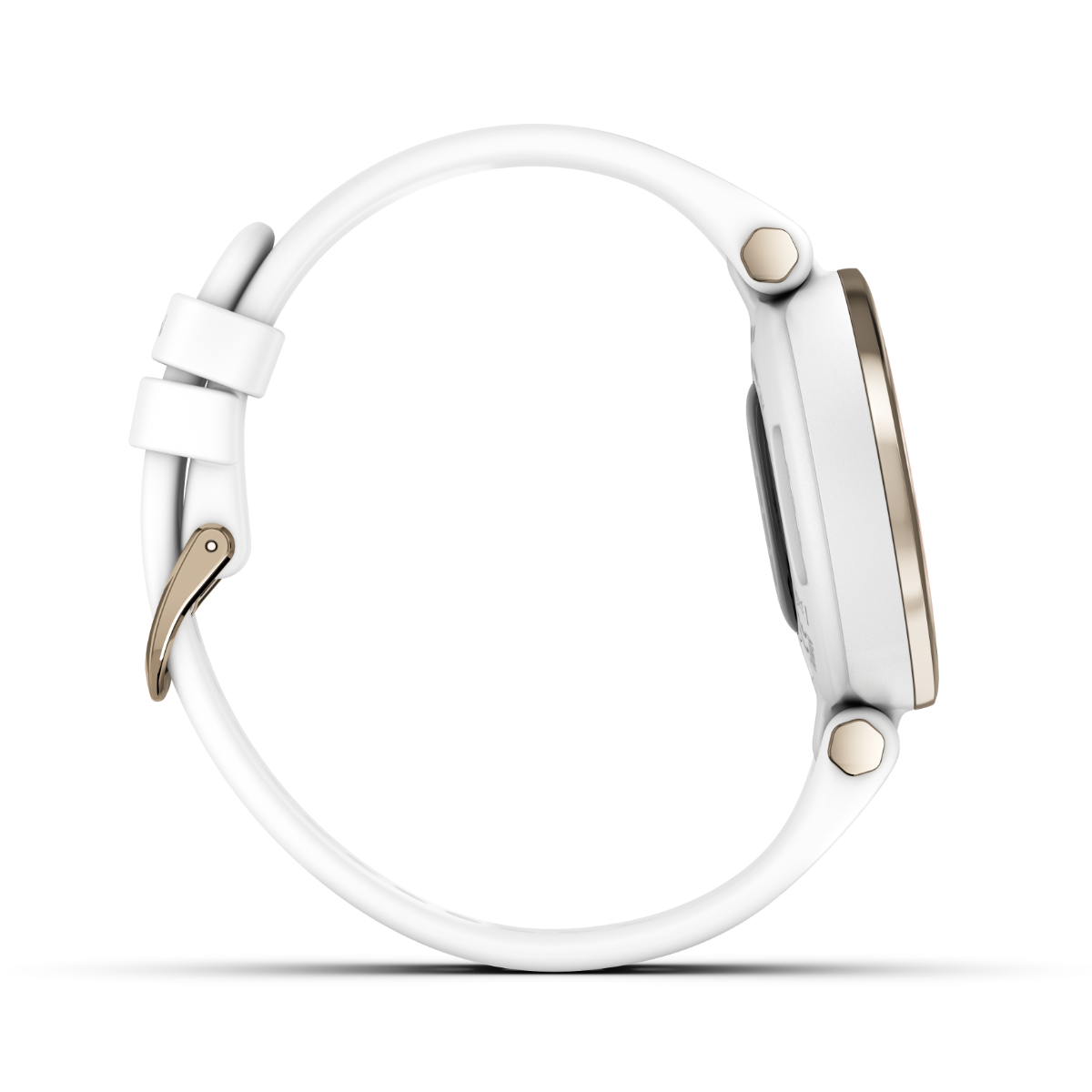 Garmin Lily Sport Edition, Cream Gold Bezel with White Case and Silicone Band (010-02384-00)