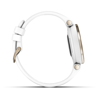 Garmin Lily Sport Edition, Cream Gold Bezel with White Case and Silicone Band (010-02384-00)