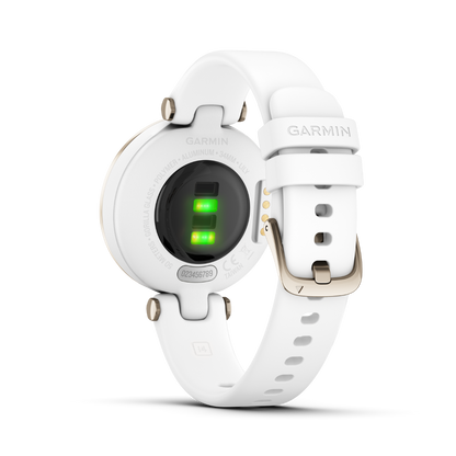 Garmin Lily Sport Edition, Cream Gold Bezel with White Case and Silicone Band (010-02384-00)