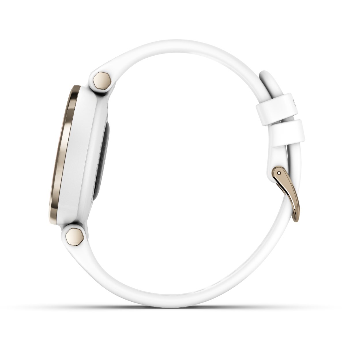 Garmin Lily Sport Edition, Cream Gold Bezel with White Case and Silicone Band (010-02384-00)
