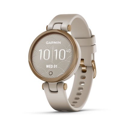 Garmin Lily - Sport Edition, Cream Gold Bezel w/ White Case and Silicone Band (010-02384-01)