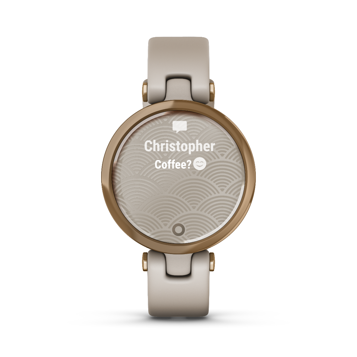 Garmin Lily - Sport Edition, Cream Gold Bezel w/ White Case and Silicone Band (010-02384-01)