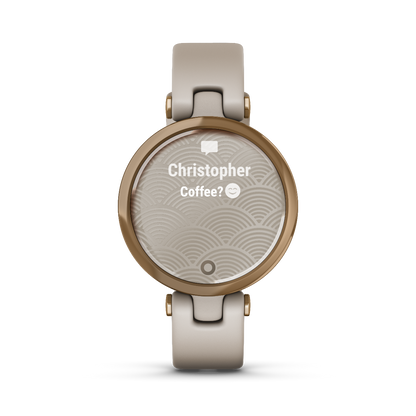 Garmin Lily - Sport Edition, Cream Gold Bezel w/ White Case and Silicone Band (010-02384-01)