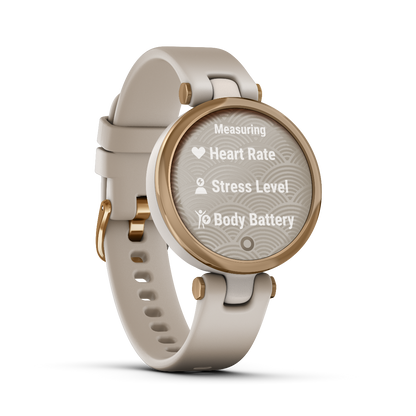 Garmin Lily - Sport Edition, Cream Gold Bezel w/ White Case and Silicone Band (010-02384-01)