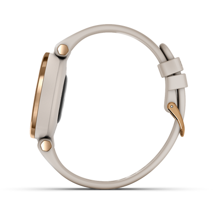 Garmin Lily - Sport Edition, Cream Gold Bezel w/ White Case and Silicone Band (010-02384-01)
