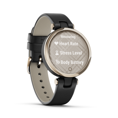 Garmin Lily Classic Edition, Light Gold Bezel with White Case and Italian Leather Band (010-02384-A3)