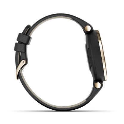 Garmin Lily Classic Edition, Light Gold Bezel with White Case and Italian Leather Band (010-02384-A3)