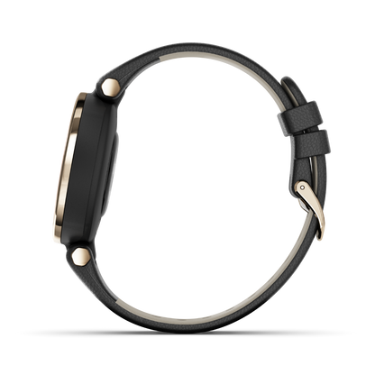 Garmin Lily Classic Edition, Light Gold Bezel with White Case and Italian Leather Band (010-02384-A3)