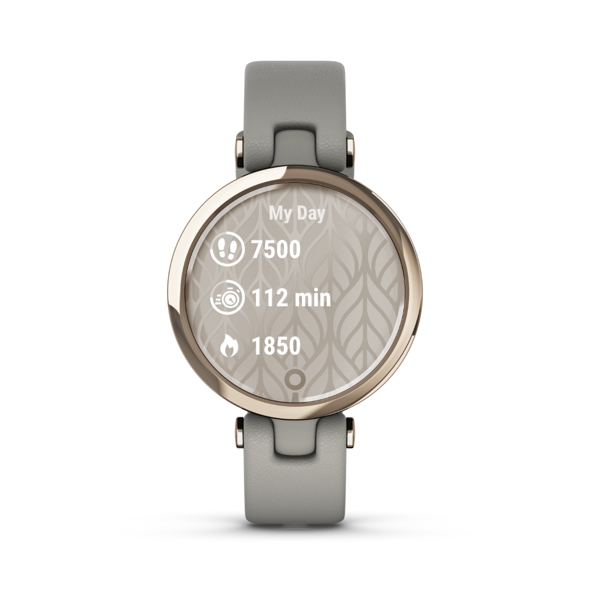 Garmin Lily Classic Edition, Cream Gold Bezel with Braloba Gray Case and Italian Leather Band (010-02384-A2)