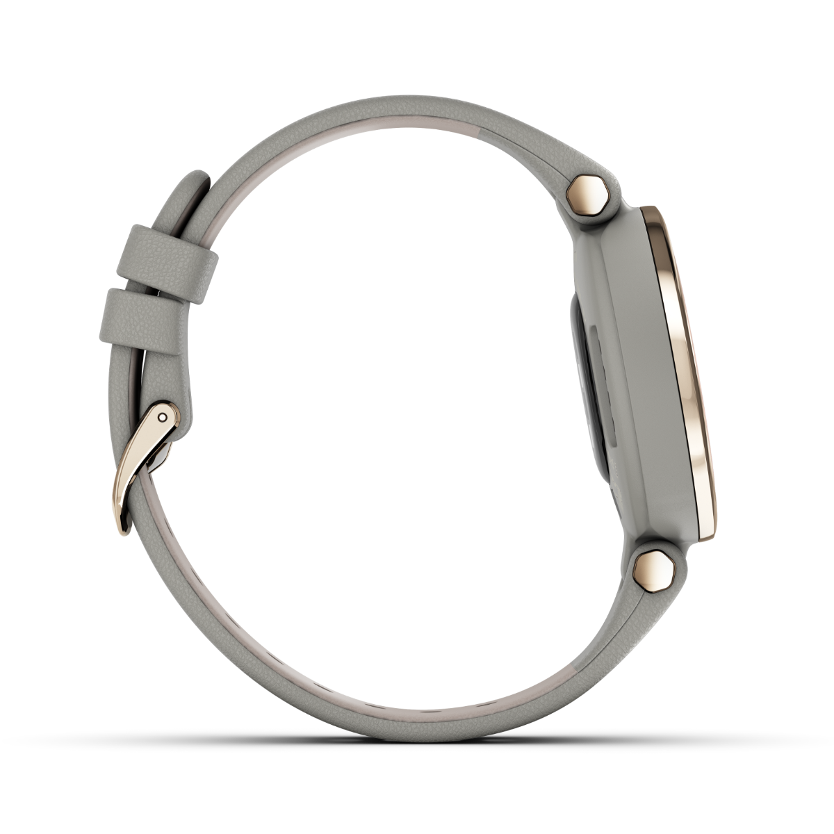 Garmin Lily Classic Edition, Cream Gold Bezel with Braloba Gray Case and Italian Leather Band (010-02384-A2)