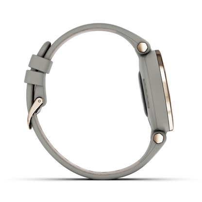 Garmin Lily Classic Edition, Cream Gold Bezel with Braloba Gray Case and Italian Leather Band (010-02384-A2)