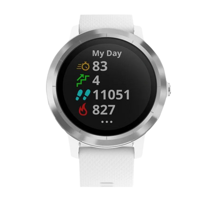 Garmin Vivoactive 3, White with Stainless Steel (Garmin Certified Refurbished)