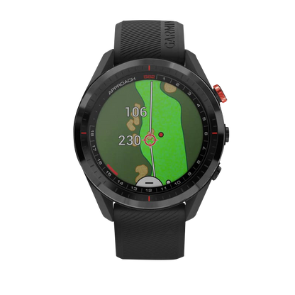 Garmin Approach S62 con bisel de cerámica negro y correa de silicona negra (reacondicionado certificado por Garmin)